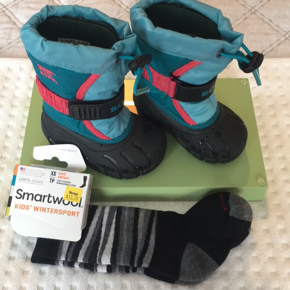 🦄 SOREL Toddler / Baby Snow Winter Boots w/ Socks